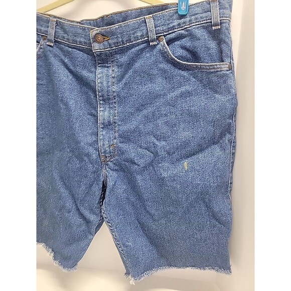 Vtg LEVI'S Jeans Silver Medal Distressed Gray Tab Cut Off Shorts Sz‎ 40 - Picture 12 of 16